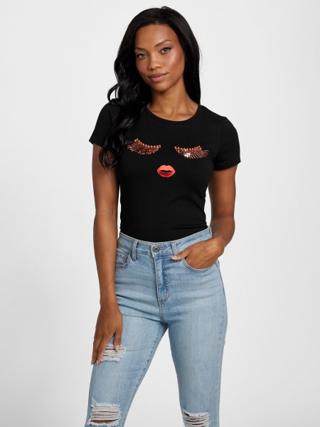 Koromfekete Guess Eco Lydia Póló