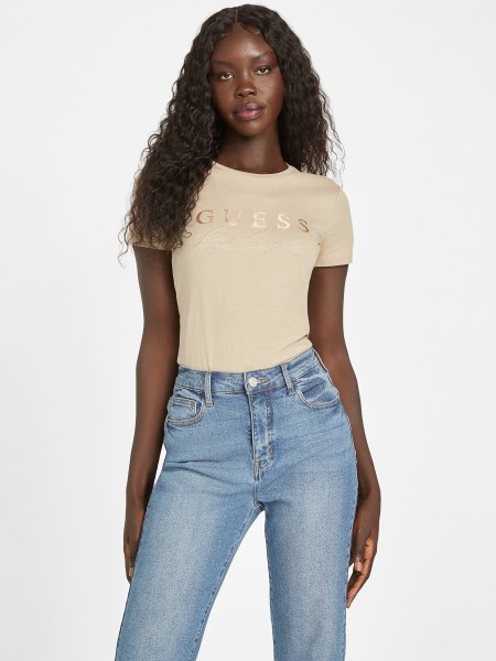 Bársony Taupe Guess Eco Sallie Logós Póló