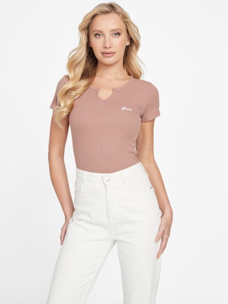 Hiszem Sült Gesztenye Yara Logós, V-nyakú Póló