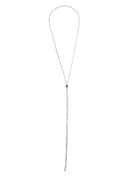 Ezüst Tónusú Strassz Bolo Nyaklánc Hiszem Ezüst