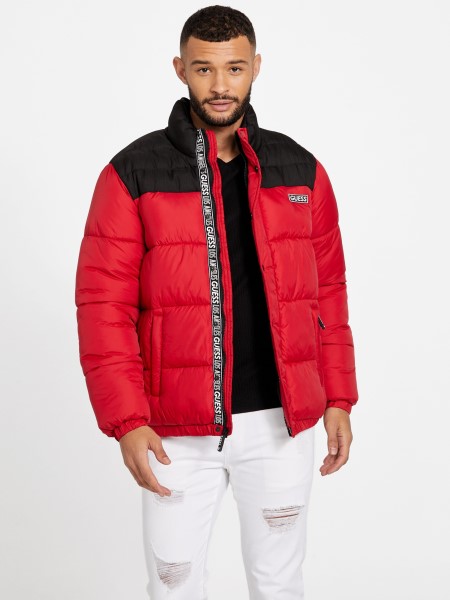 Eco Ralph Puffer Dzseki Guess Varsity Piros Multi