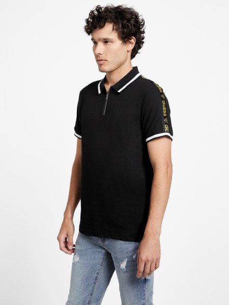 Eco Jon Zip Polo Guess Jet Black