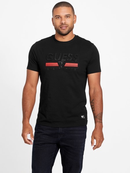 Koromfekete Guess Eco Koda Crewneck Póló