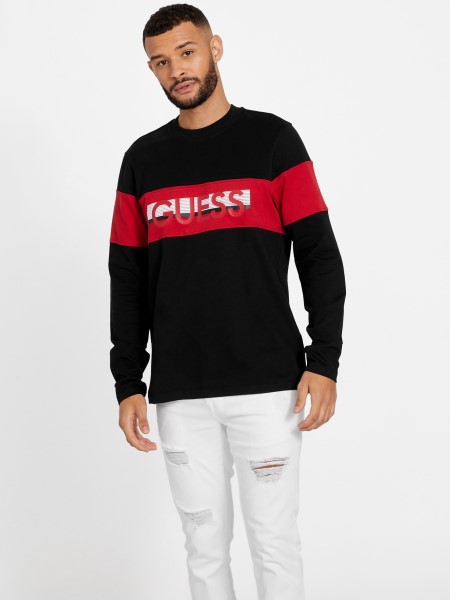 Guess Jet Black Eco Sandro Hosszú Ujjú Póló