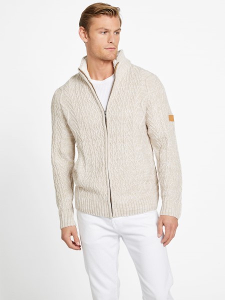 Gondolom Pirított Taupe Lane Gyapjúkeverék Cipzáras Pulóver