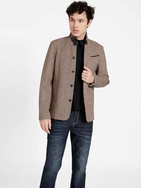 Barna Multi Fairfax Gyapjúkeverék Betétes Blézer Tipp