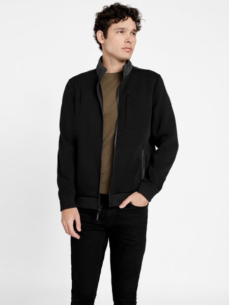 Hiszem Koromfekete Stoke álnyakú Cipzáros Kabát