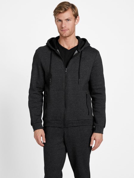 Tippel Edel Teljesen Cipzáras Kapucnis Jet Fekete