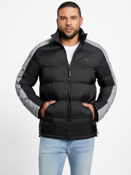 Koromfekete Multi Eco Martin Color-block Pufferkabát Hiszem