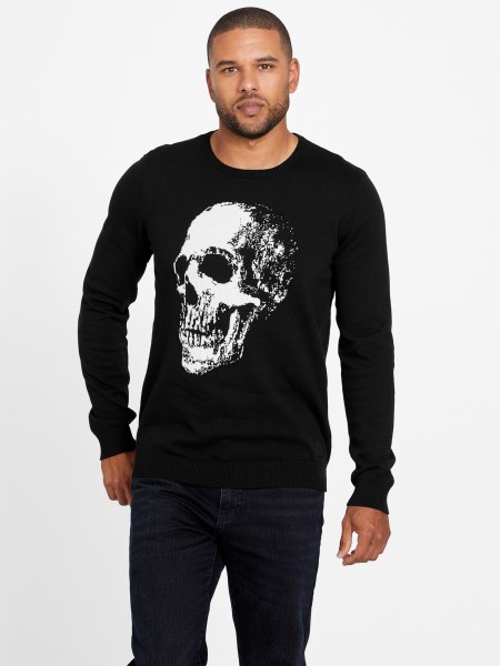 Hiszem Leander Crewneck Pulóver Koromfekete