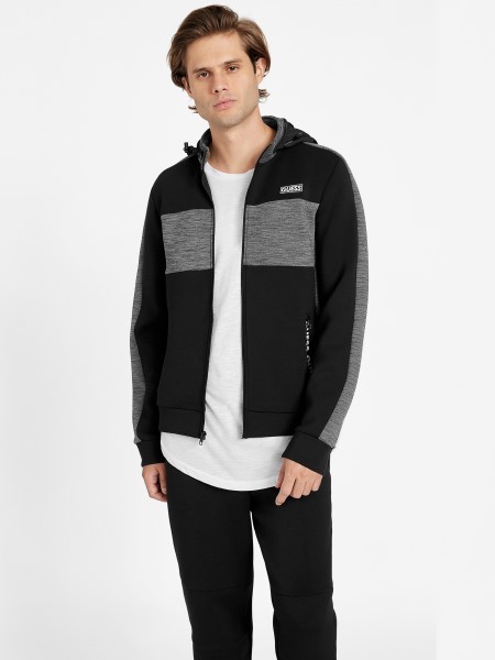 Guess Jet Black Benson Scuba álnyakú Cipzáros Kabát