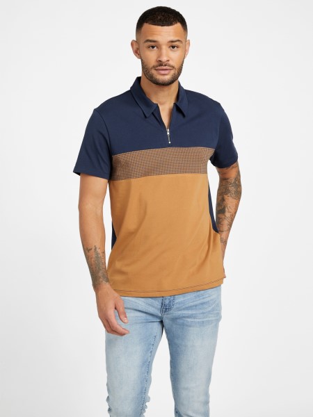 Hiszem Barna Topáz Multi Eco Fort Color-block Zip Polo