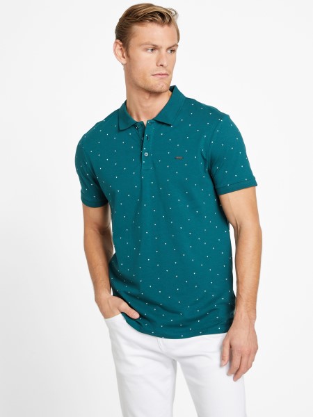 Hiszem Királyi Kékeszöld Eco Dev Geometrikus Pólóing