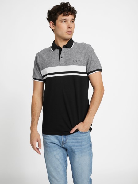 Jet Black Multi Guess Eco Kai Color-block Polo