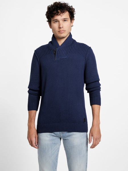 Megfeketedett Kék Guess Caly Kendõs Pulóver