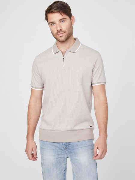 Bársony Taupe Több Kopó Negyedcipzáras Johnny Polo Tipp