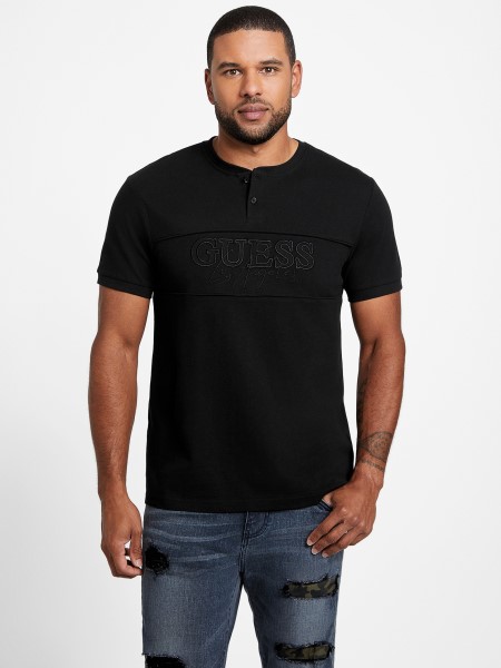 Eco Otis Henley Tee Guess Jet Black