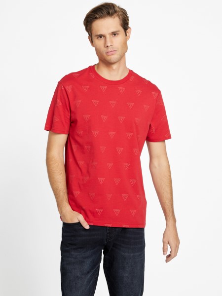 Egyetemi Piros Rustie Logó Crewneck Póló Hiszem