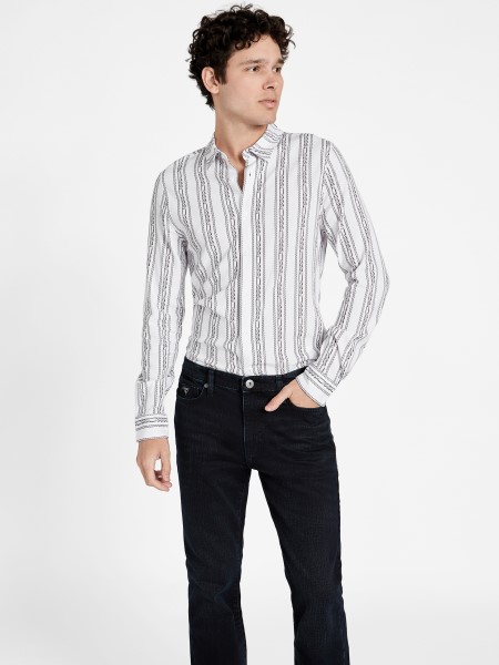 Hiszem Tiszta Fehér Wiler Lánc Grafikus Ing