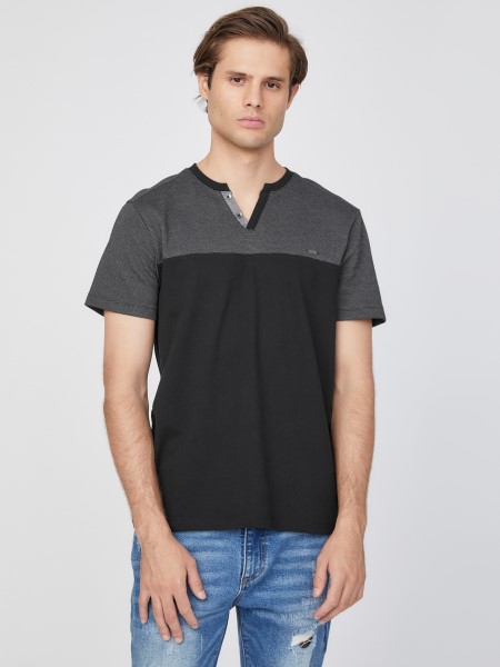 Jet Black Tip Adrian Color-block Hasított Póló