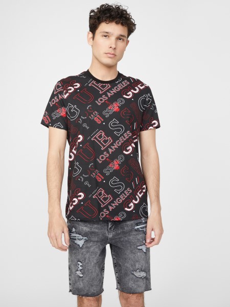 Geordi Logó Póló Guess Jet Fekete