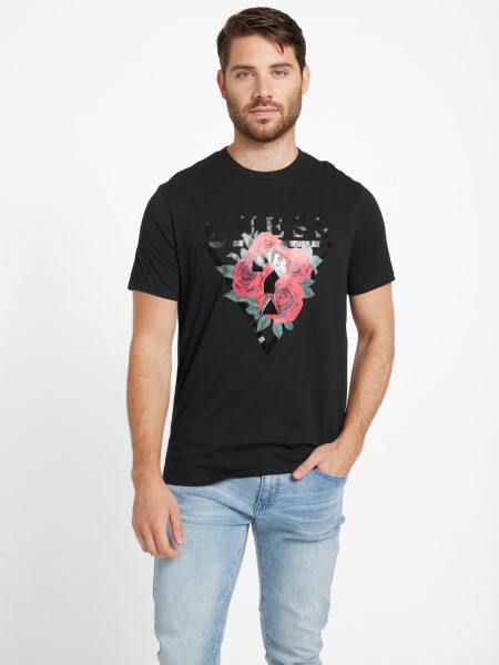 Eco Ammon Roses Tee Guess Jet Black