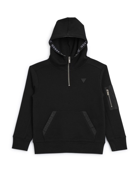 Koromfekete Tipp Logan Félcipzáras Pulóver (7-16)