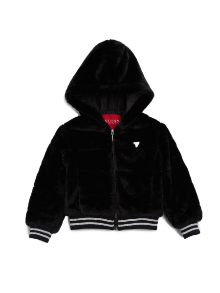 Guess Bay Műszőrme Kapucnis Kabát (7-14) Fekete