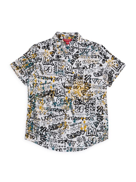 Graffiti Mintás Fehér Guess Bryce Emblémás Ing (7-16)