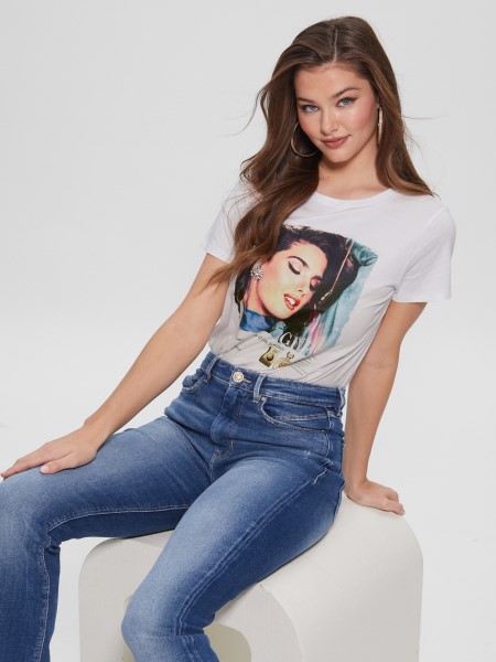 Eco Vintage Magazin Könnyű Póló Tiszta Fehér Tipp