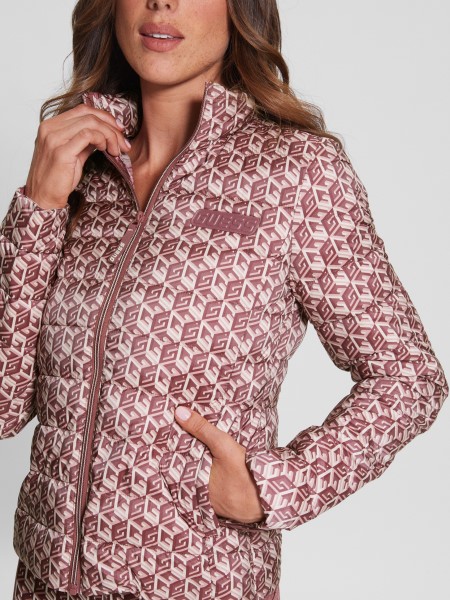 Eireen Puffer Kabát G Kocka Piros Kombó Hiszem