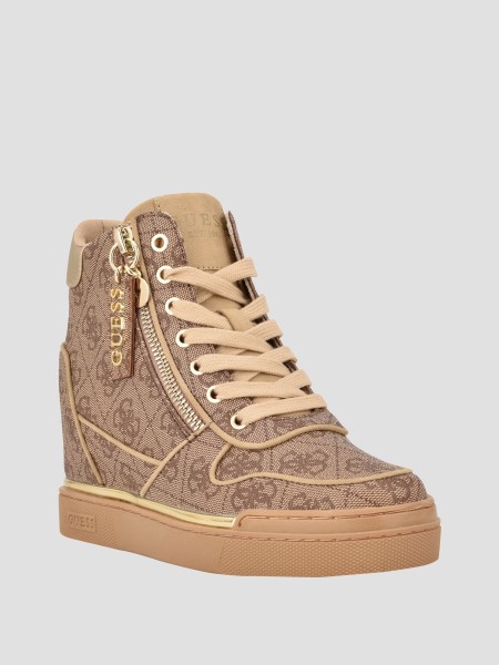 Középbarna Tipp Flóra Logós Tornacipő ék