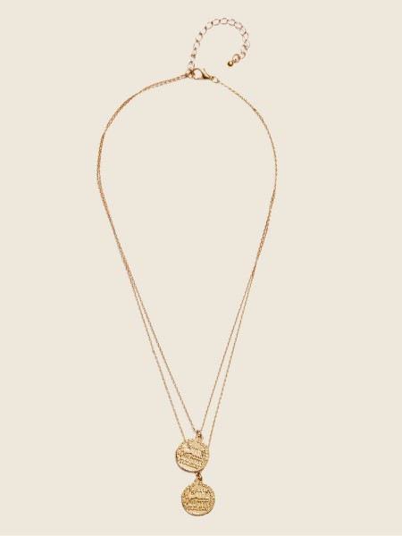 Arany Tipp 14 Karátos Aranyozott érmével Rétegzett Nyaklánc