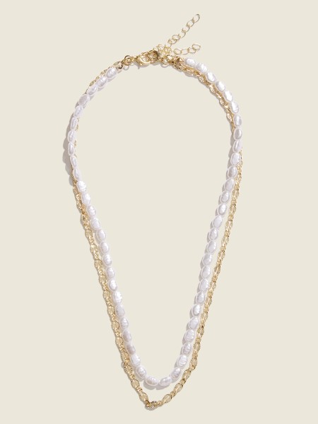 Arany Hiszem édesvízi Gyöngy Réteges Nyaklánc