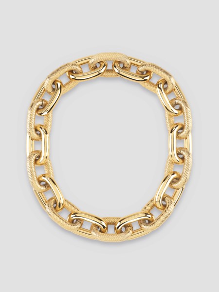 Hiszem Arany Tónusú Texturált Lánc Nyaklánc Sárga Arany