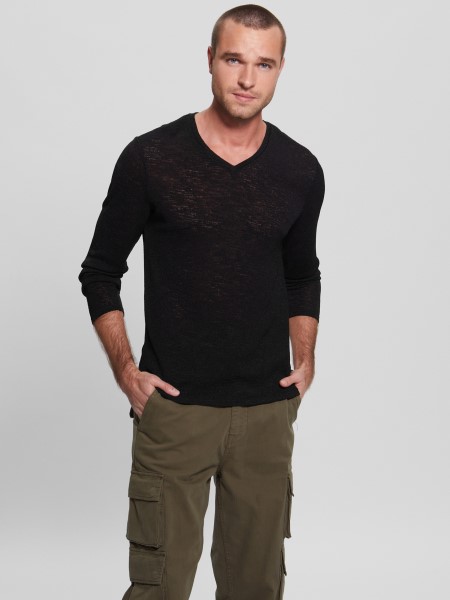 Hiszem, Hosszú Ujjú Géz Póló Jet Fekete