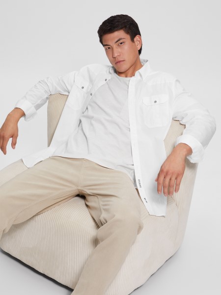 Fehér Kezelt Pamut Ing Tiszta Hiszem