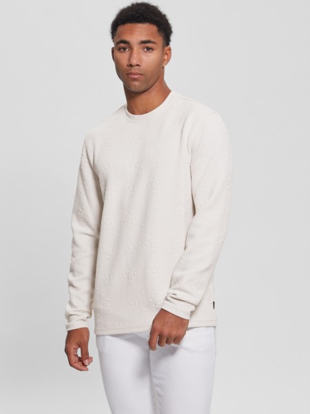 Guess ökologó Jacquard Hosszú Ujjú Póló Guess Bazsarózsa Jacquard Ston