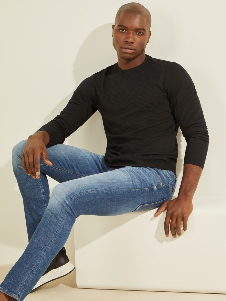 Koromfekete Guess Zuma Hosszú Ujjú Póló