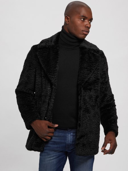 Hiszem Koromfekete Műszőrme Asztrahán Kabát