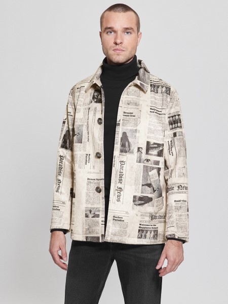 újság Aop Nyomtatás Hiszem Műszőrme Kabát