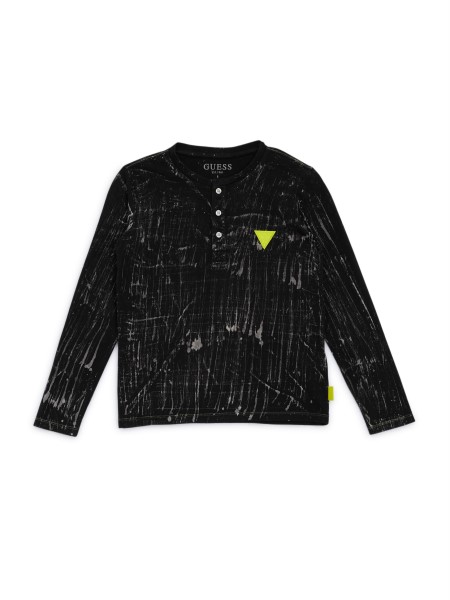 Henley Póló (7-16) Hiszem, Fehér/fekete Slubby