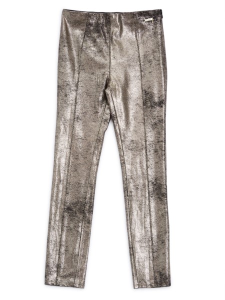 Laminált Arany Fekete Bevonatú Műbőr Leggingsen (7-16) Hiszem