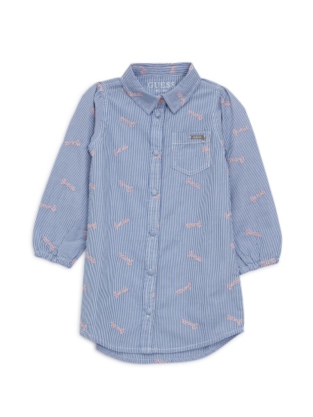 Világoskék Csíkos Poplin Ruha (2-7)