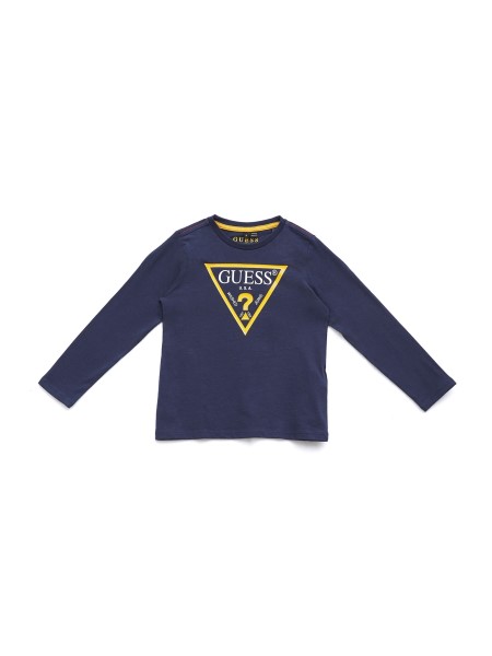 Guess Gyerekek Hosszú Ujjú Logós Póló (2-7) Deck Kék