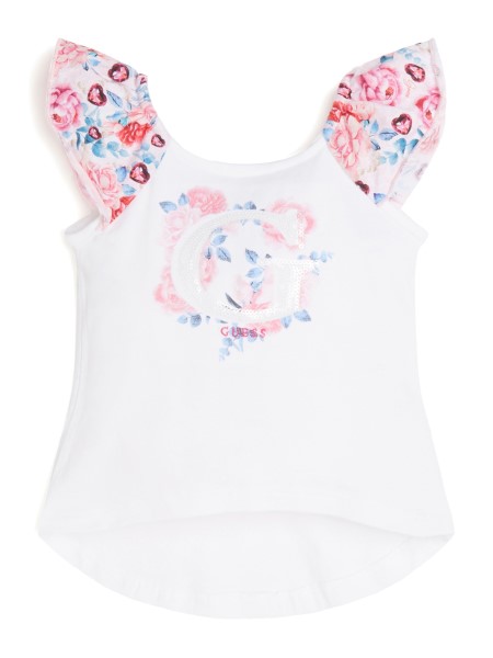 Flounce Logóval Póló (2-7) Hiszem, Tiszta Fehér