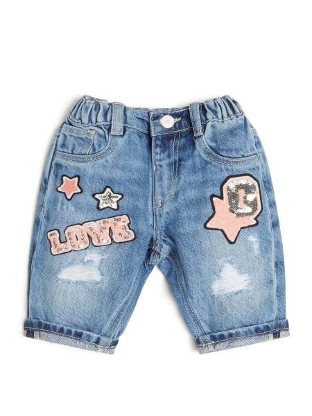 Foltos Kék Mosás Guess Farmer Foltozott Nadrág (2-7)