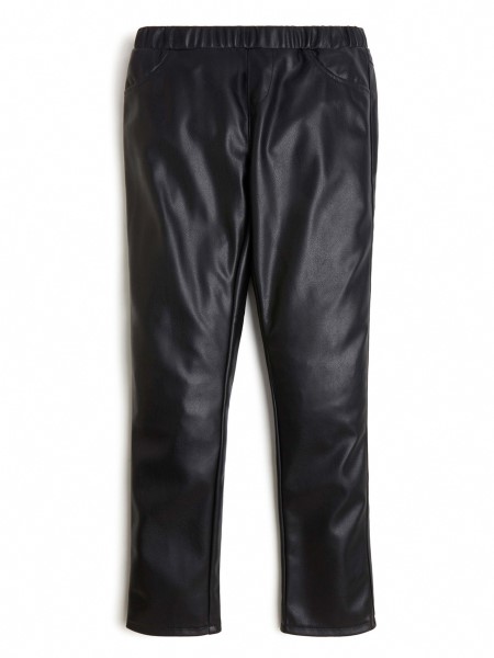 Koromfekete Guess Műbőr Leggings (7-16)