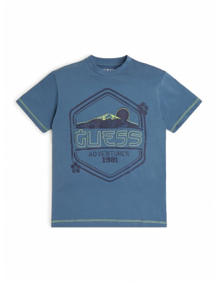 Aszteroidakék Oversize Mosott Logós Póló (7-14) Hiszem